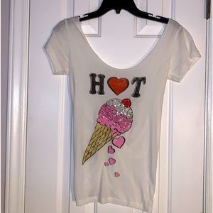 Hollywood Trash Sequin T-shirt size extra small, open back